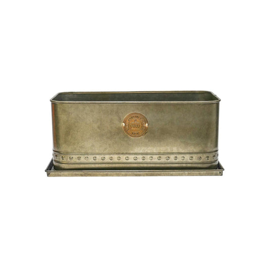 Kew Regency Outdoor Trough in Aged Brass or Copper - Medium