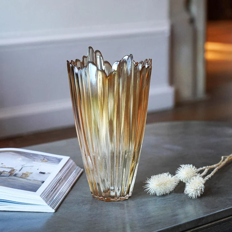 Rippled Glass Vase - Kristia Rose Collections