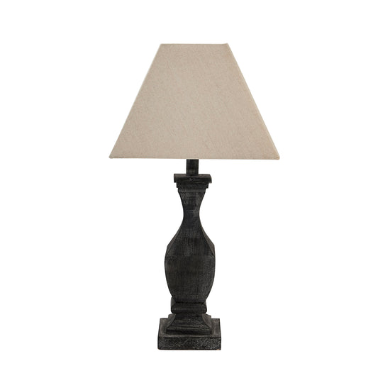 Grey Washed Wood Fluted Lamp