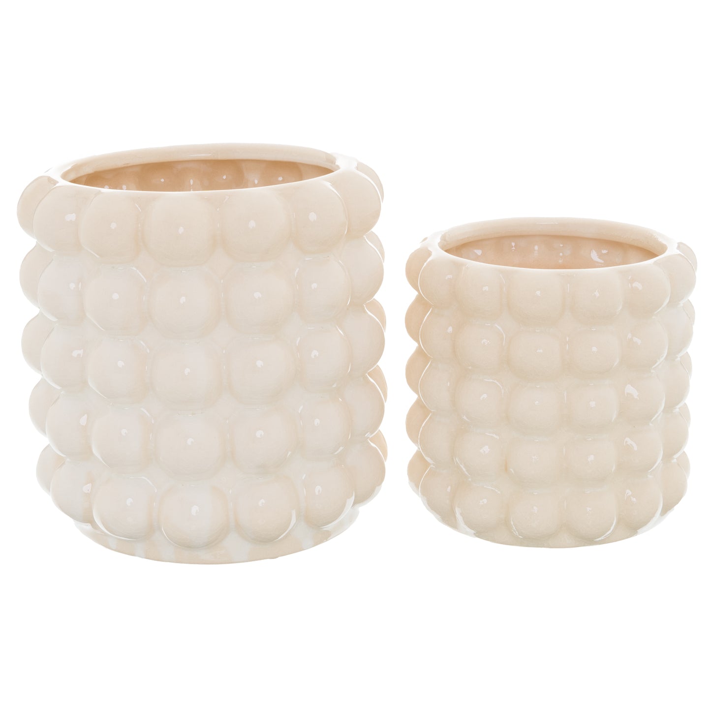 Cream Bobble Effect Ceramic Planter in 2 sizes - Kristia Rose Collections