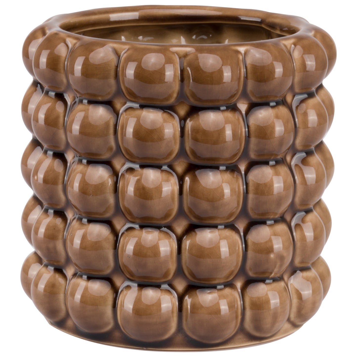 Brown Bobble Effect Ceramic Planter in 2 sizes - Kristia Rose Collections