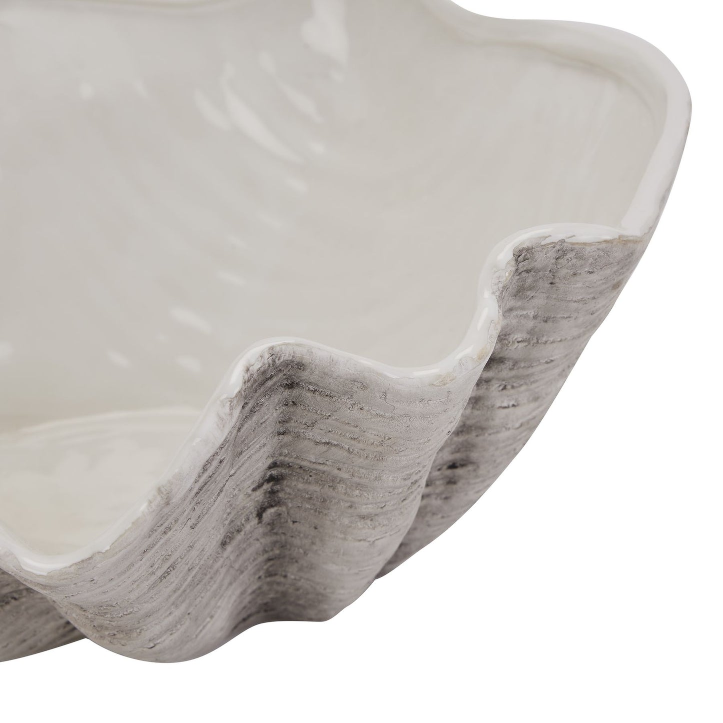 Coastal Theme Large Ceramic Shell Bowl - Kristia Rose Collections