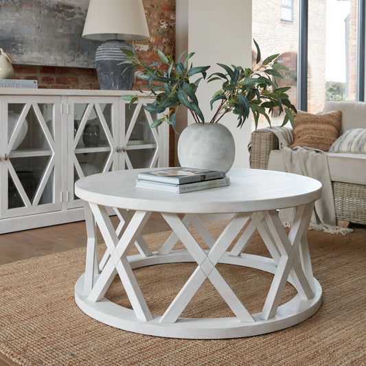 Lattice Collection Round Coffee Table - Kristia Rose Collections