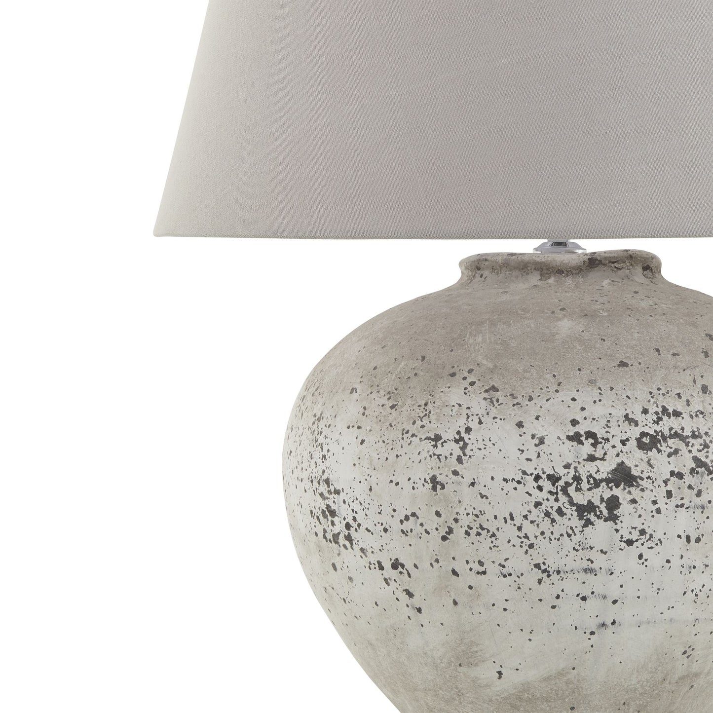 Large Rustic Stone Effect Lamp with Grey Shade 64cmH - Kristia Rose Collections