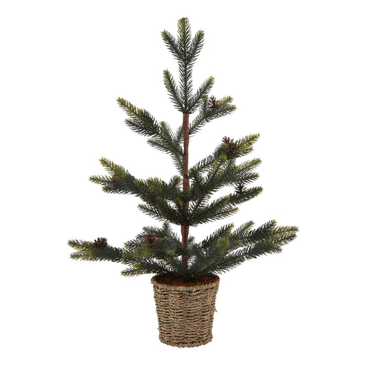 Artificial Spruce Tree in Wicker Pot