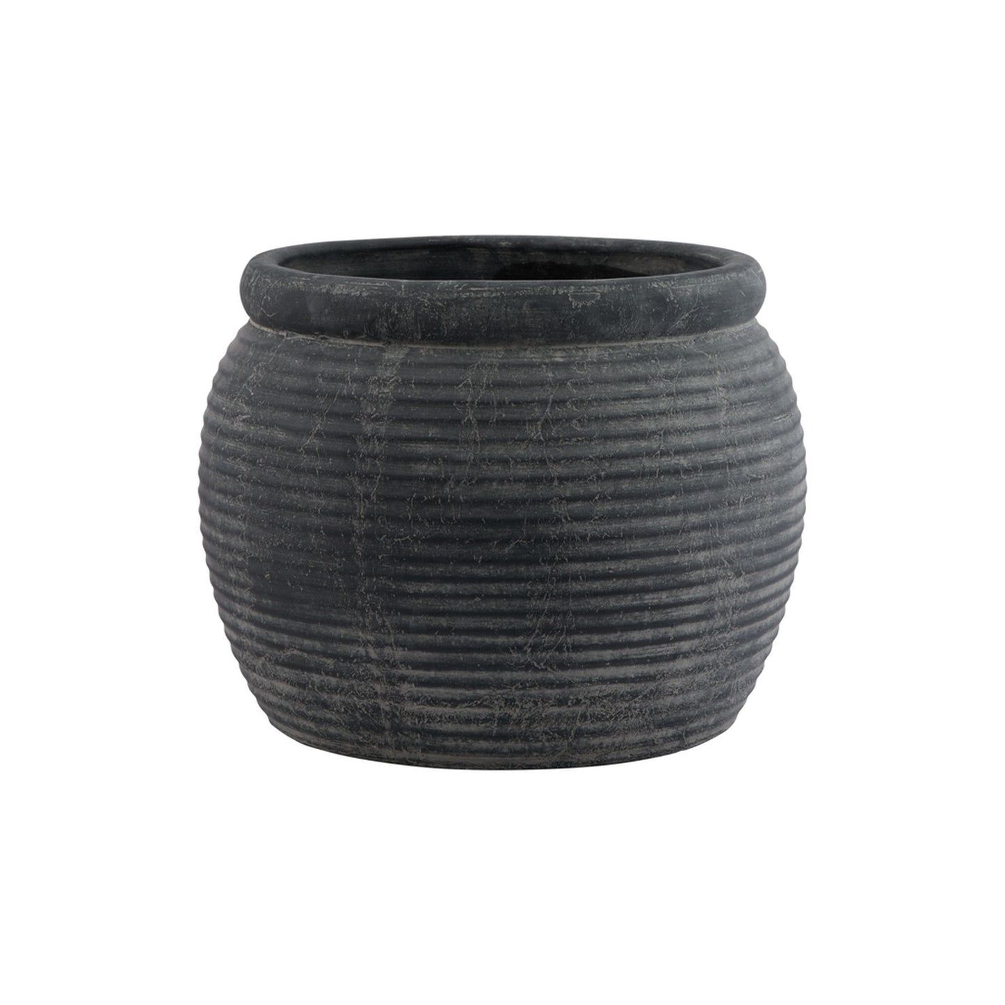 Malmesbury Grey Rimmed Plant Pot - Kristia Rose Collections