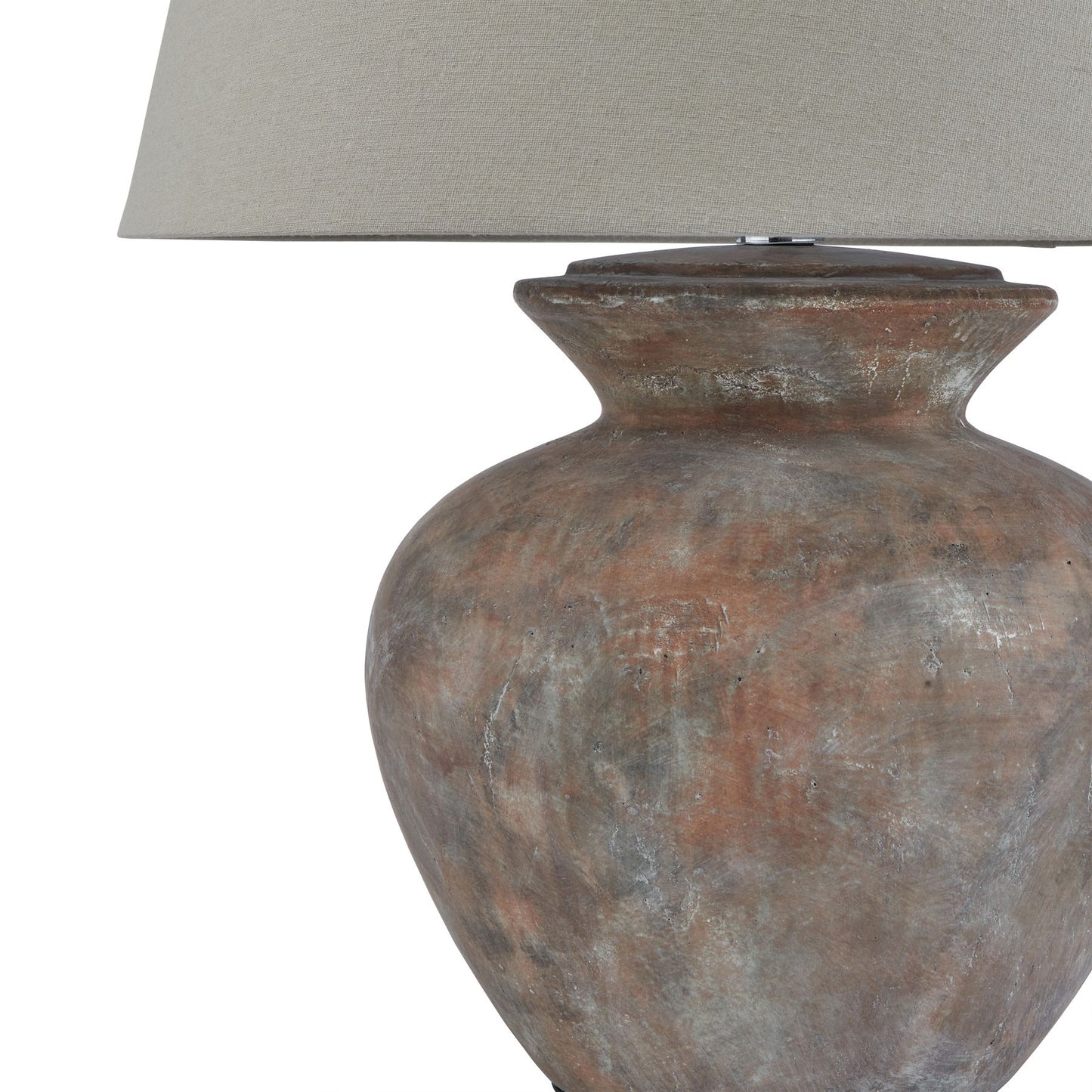 Siena Brown Round Table Lamp with Linen Shade - Kristia Rose Collections