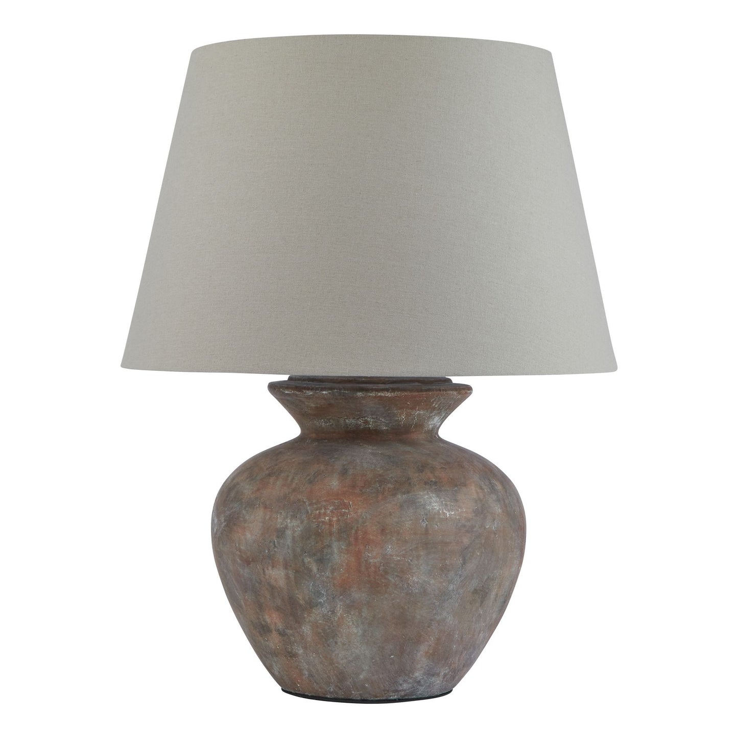 Siena Brown Round Table Lamp with Linen Shade - Kristia Rose Collections