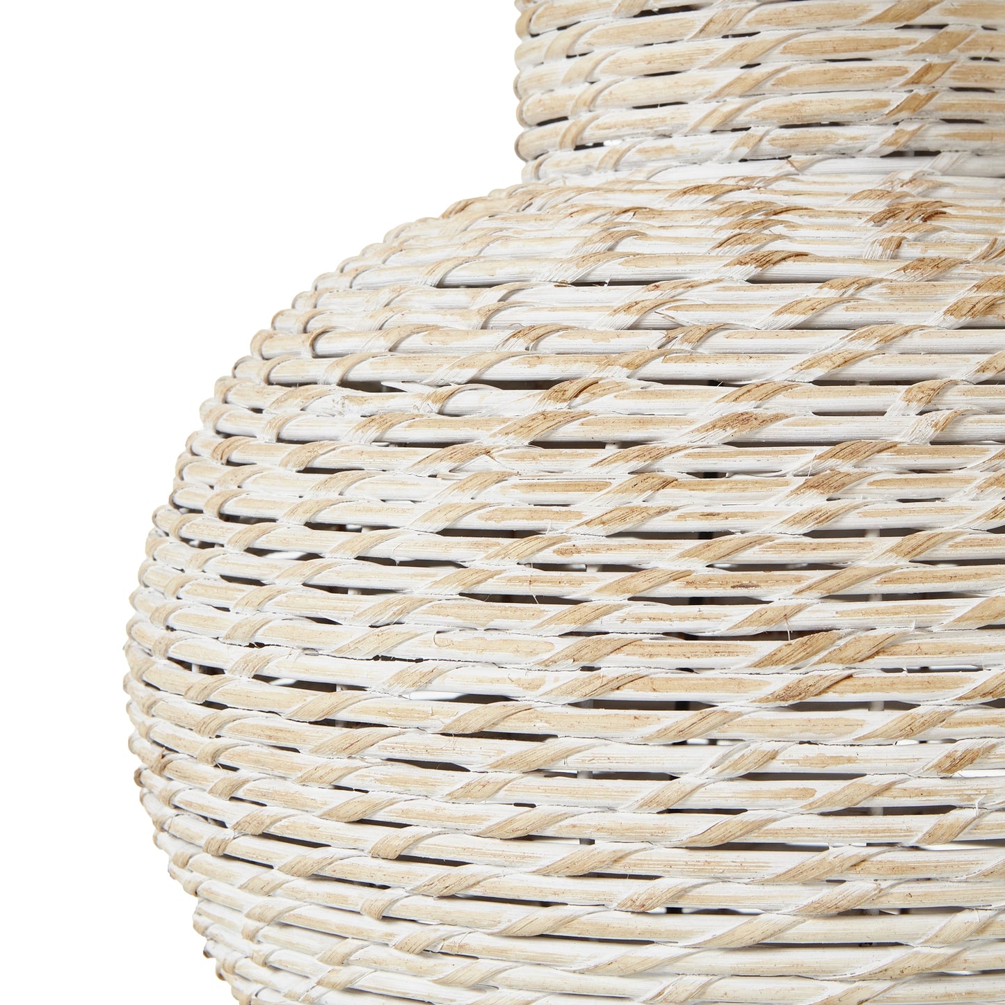 Woodstock Round Wicker Lamp with Linen Shade