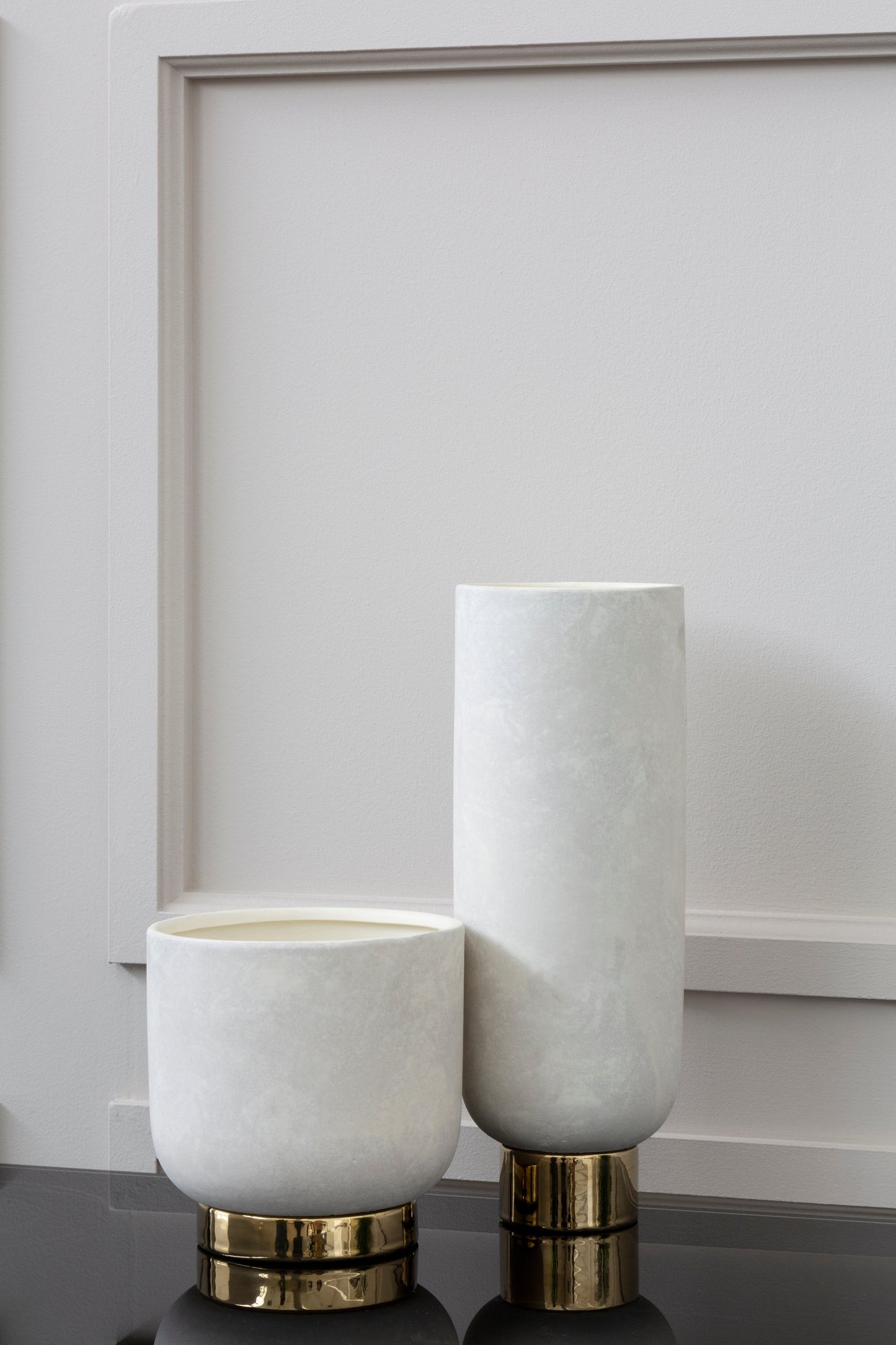 Tall White Stoneware Luxe Vase