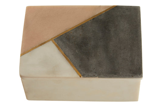 Large Marble trinket box in marble, pink and grey tones - Kristia Rose Collections
