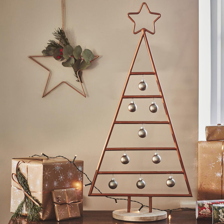 Tall Minimalist Copper Effect Christmas Tree