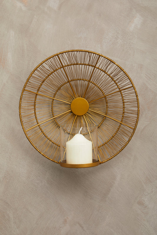 Unique Gold Wire Wall Sconce