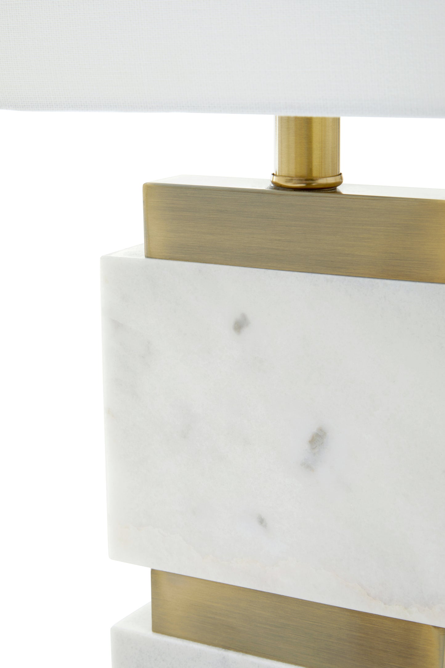 Elegant White Marble Luxe Style Table Lamp