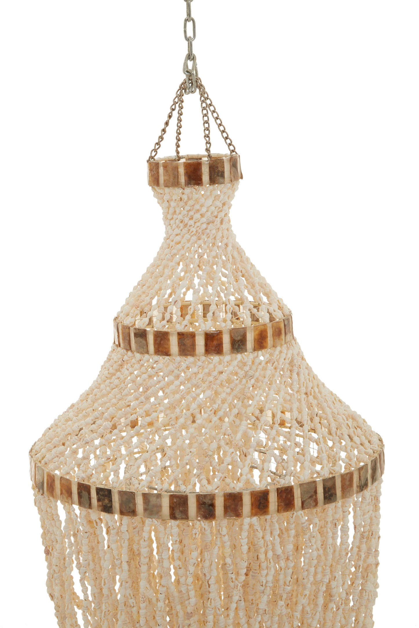 Cerney White and Amber Shell Pendant Light