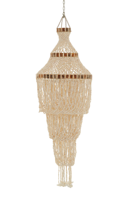 Cerney White and Amber Shell Pendant Light