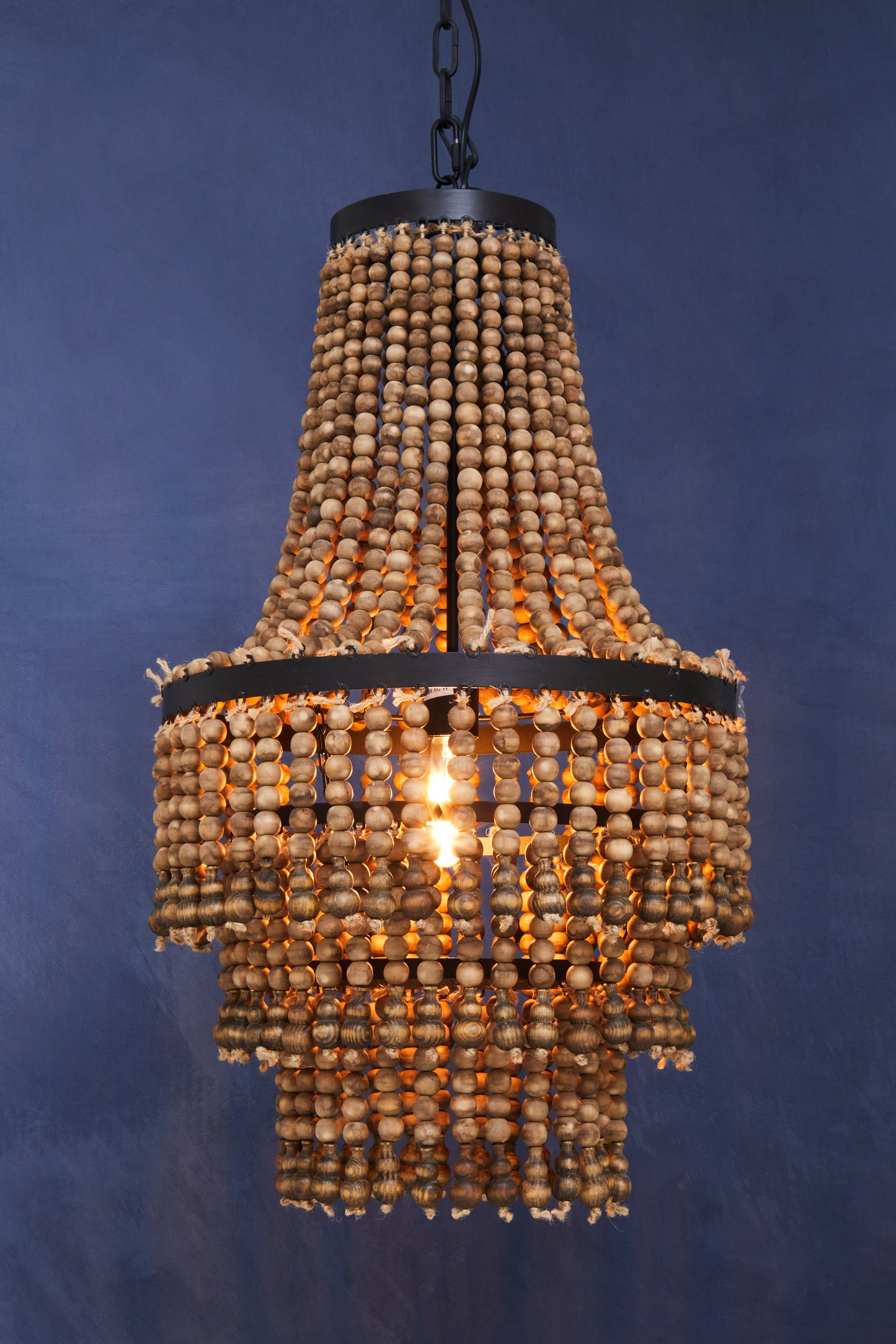 Windrush Rustic Wood Bead Chandelier