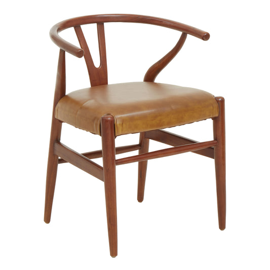 Designer Camel Cow Leather Dining Chair