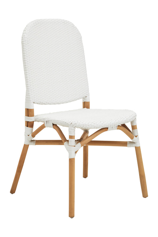 Chic White Rattan Dining Chair