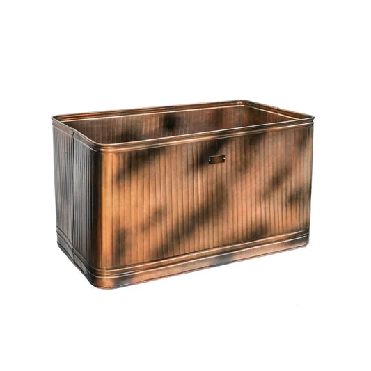 Outdoor Kingham Copper Rectangular Metal Planter - Kristia Rose Collections