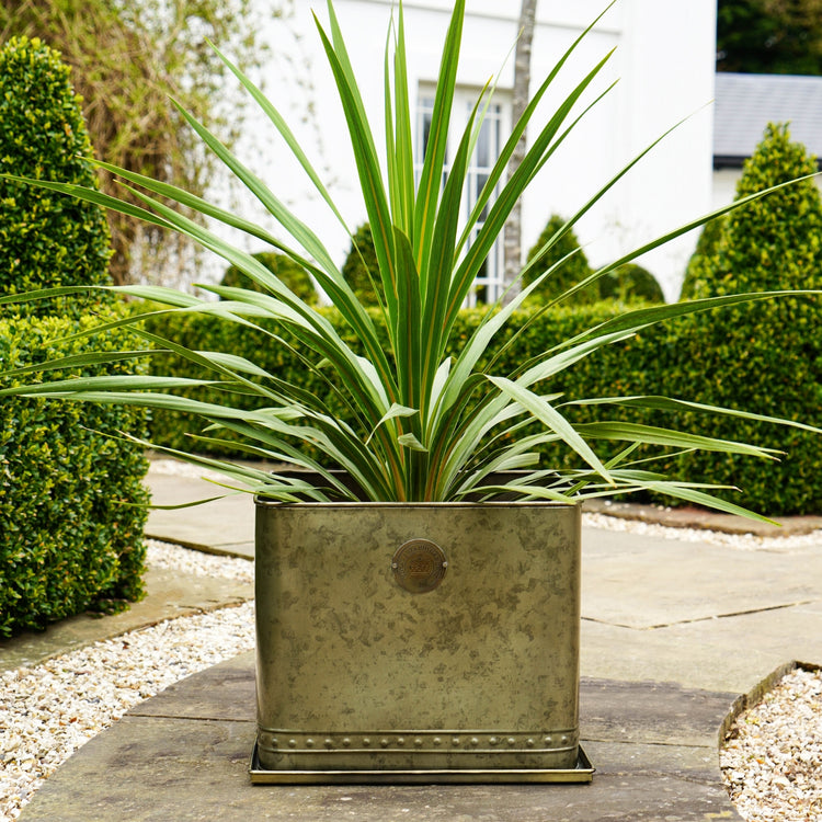 Kew Regency Outdoor Planter in Aged Brass or Copper