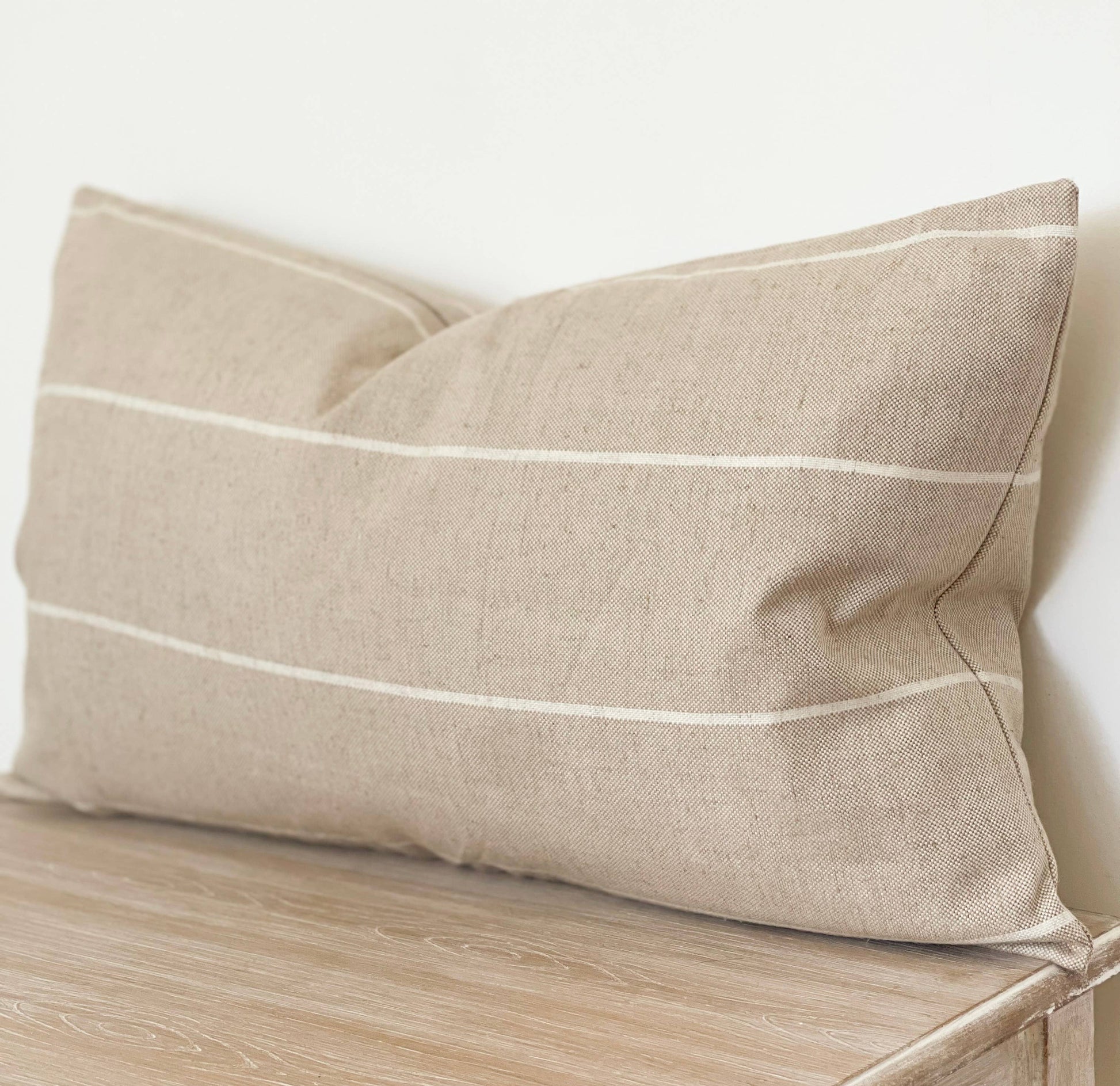 Linen Blend Cushion Cover 50×30 – Beige - Kristia Rose Collections