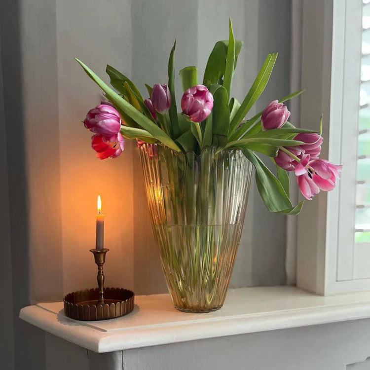 Rippled Glass Vase - Kristia Rose Collections