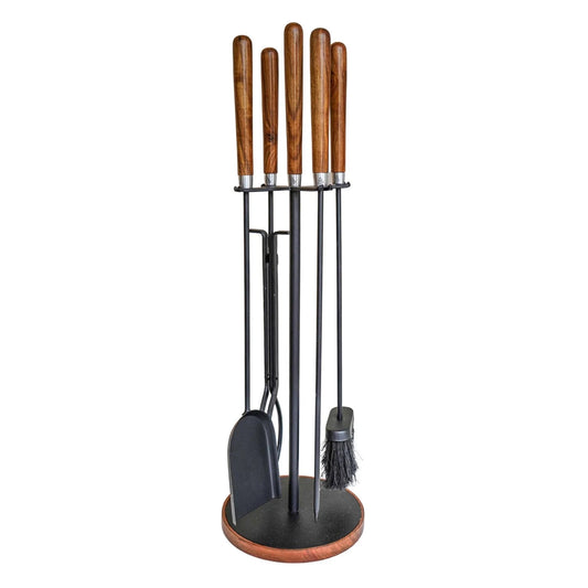 Wood Handled Iron Tool Set - Round