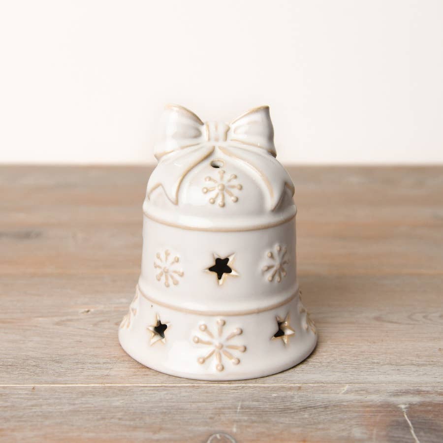 Light Up Ceramic Bell Ornament