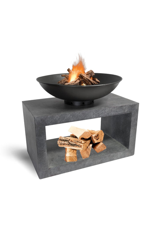 Cement Rectangular Console & Firebowl - Kristia Rose Collections