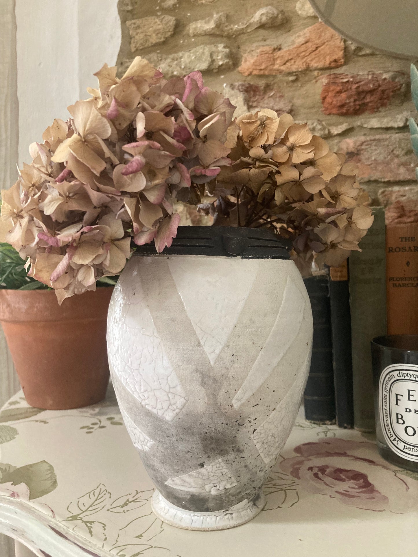 Vintage Stunning Raku Crackle Glazed Pottery Vase - Kristia Rose Collections