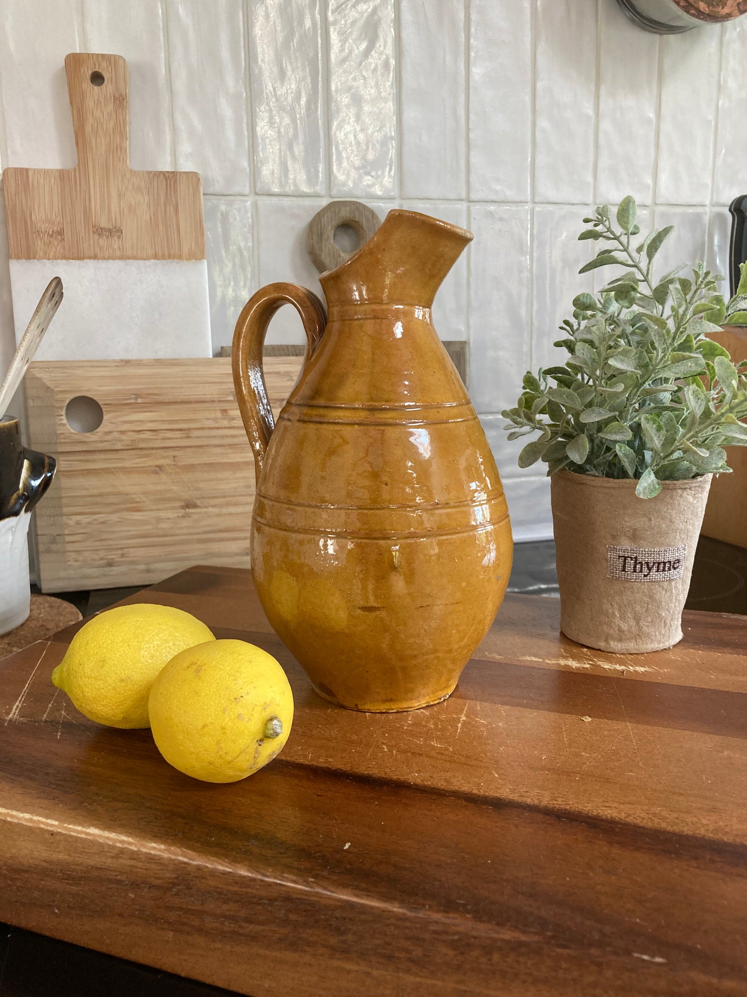 Earthenware Glazed Jug /Wine Carafe - Kristia Rose Collections