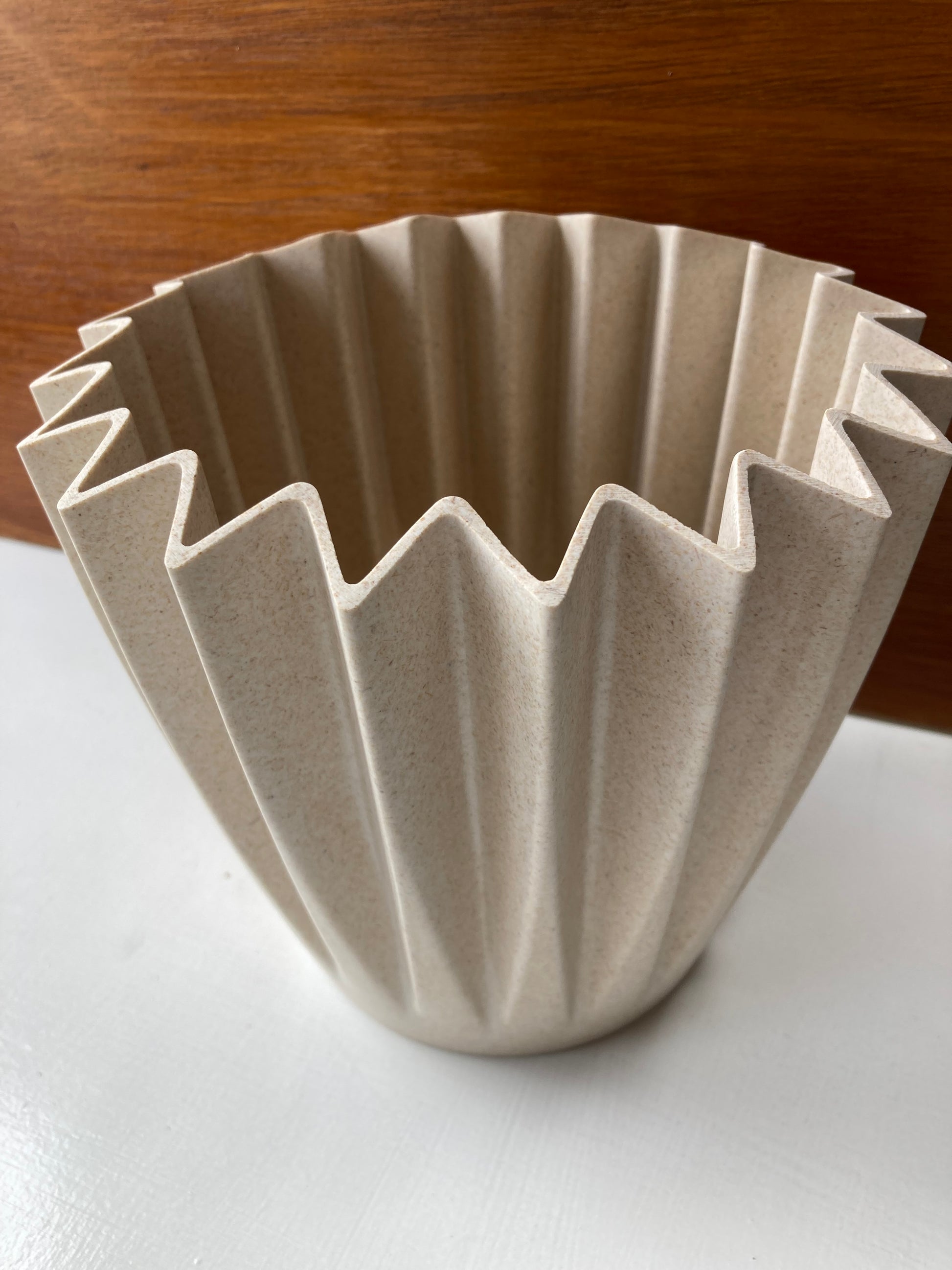 Earthy Natural Bamboo Corrugated Pot - Eco Friendly - Kristia Rose Collections