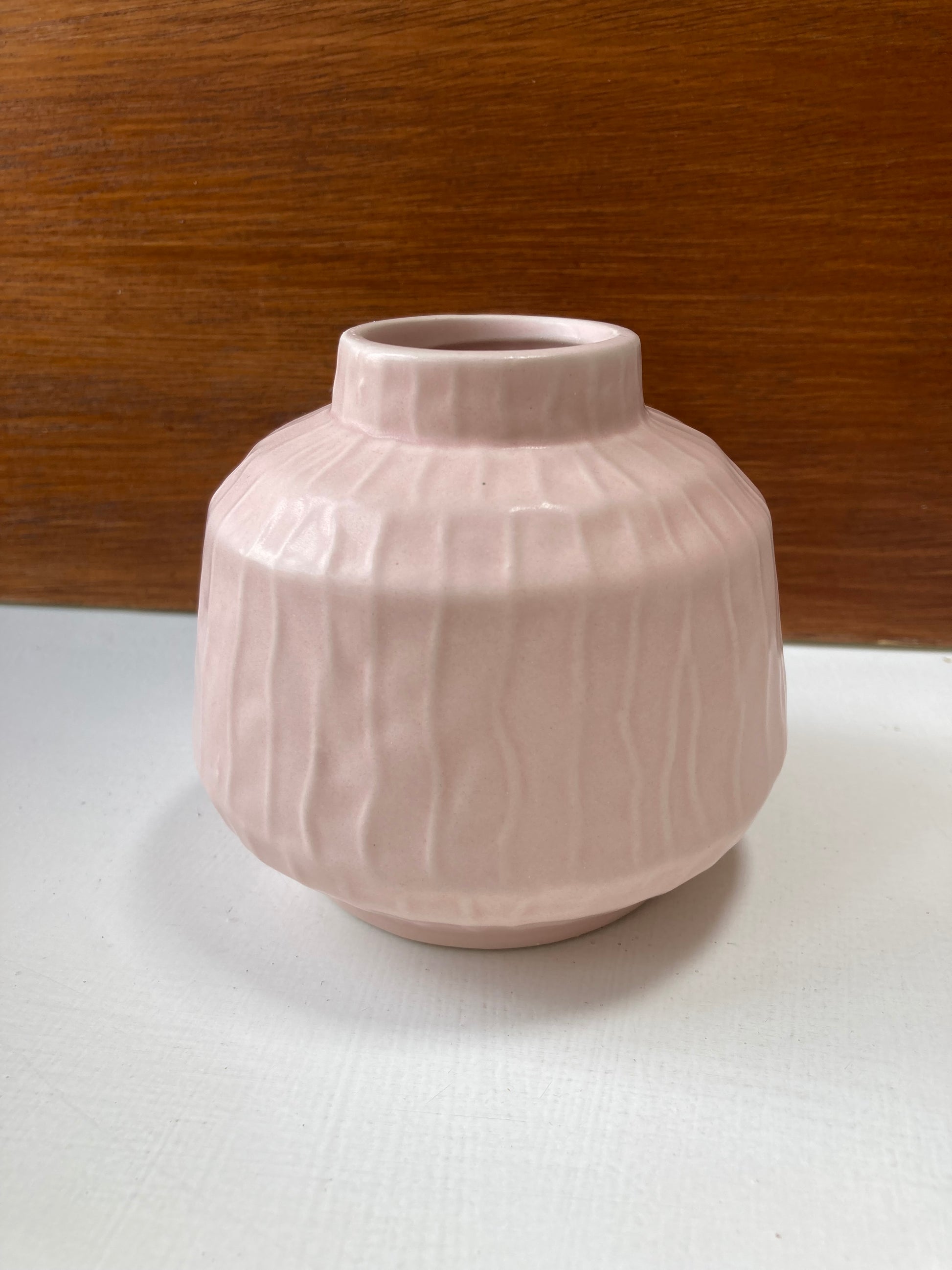 Pastel Pink Ceramic Textured Bud Vase - Kristia Rose Collections