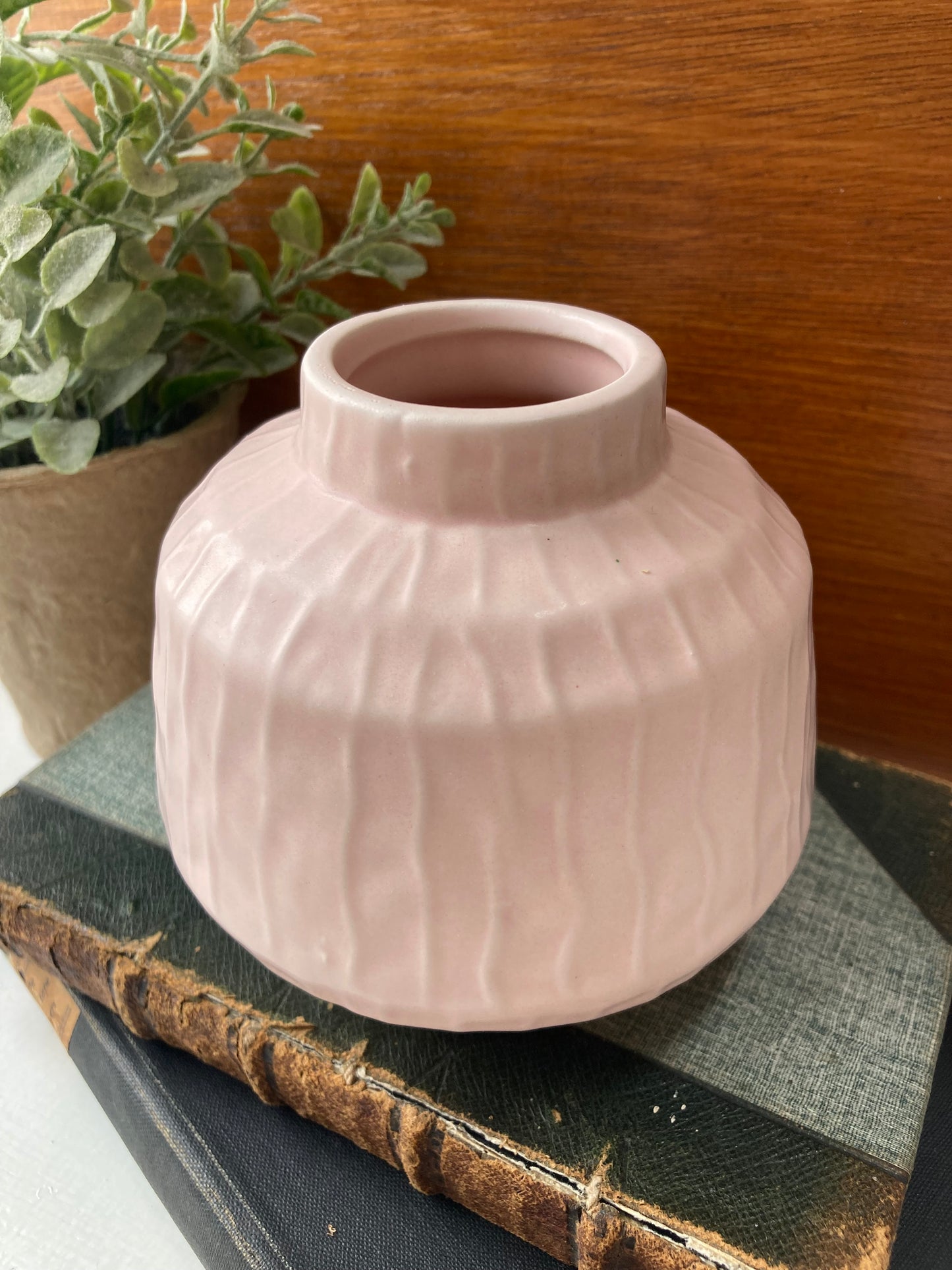 Pastel Pink Ceramic Textured Bud Vase - Kristia Rose Collections