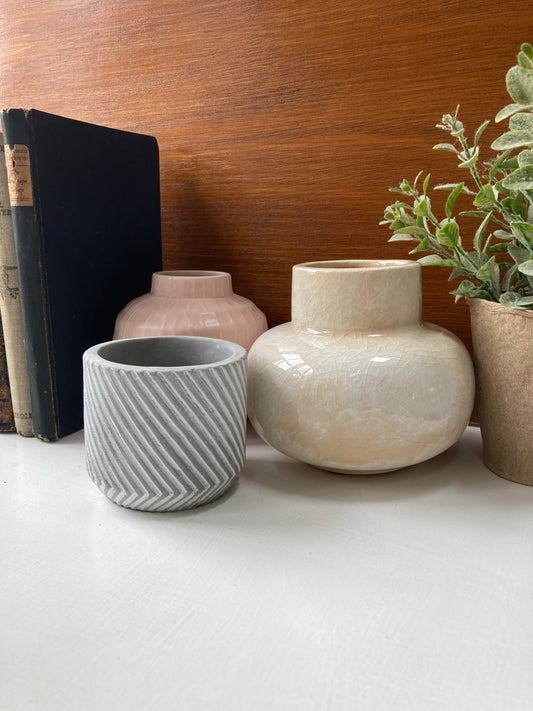 Small Grey Cement Pot - Kristia Rose Collections