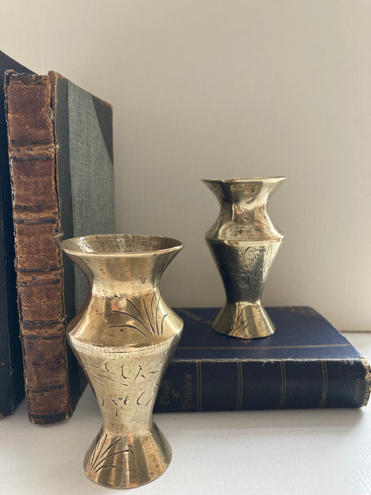 Brass Bud Vase Pair / Candlesticks - Kristia Rose Collections