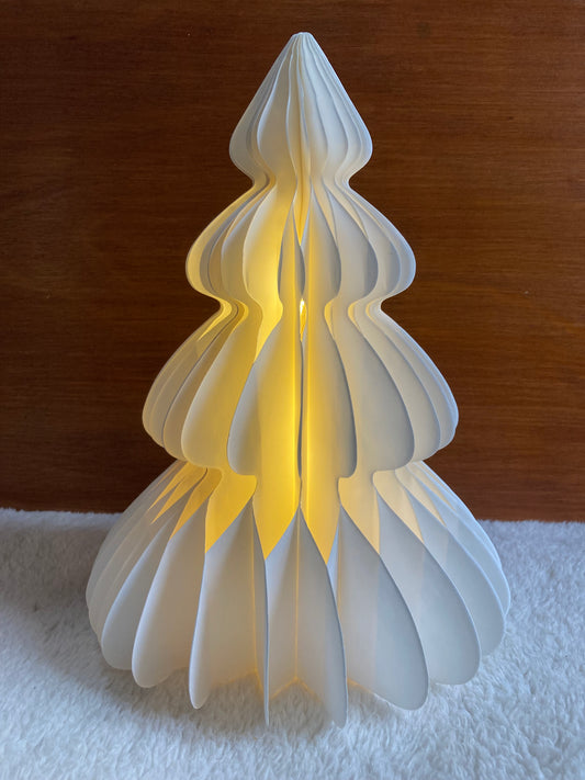 Large White Honeycomb Light up Paper Christmas Tree