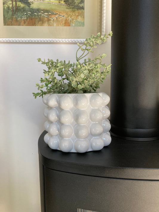 White Bobble Effect Planter