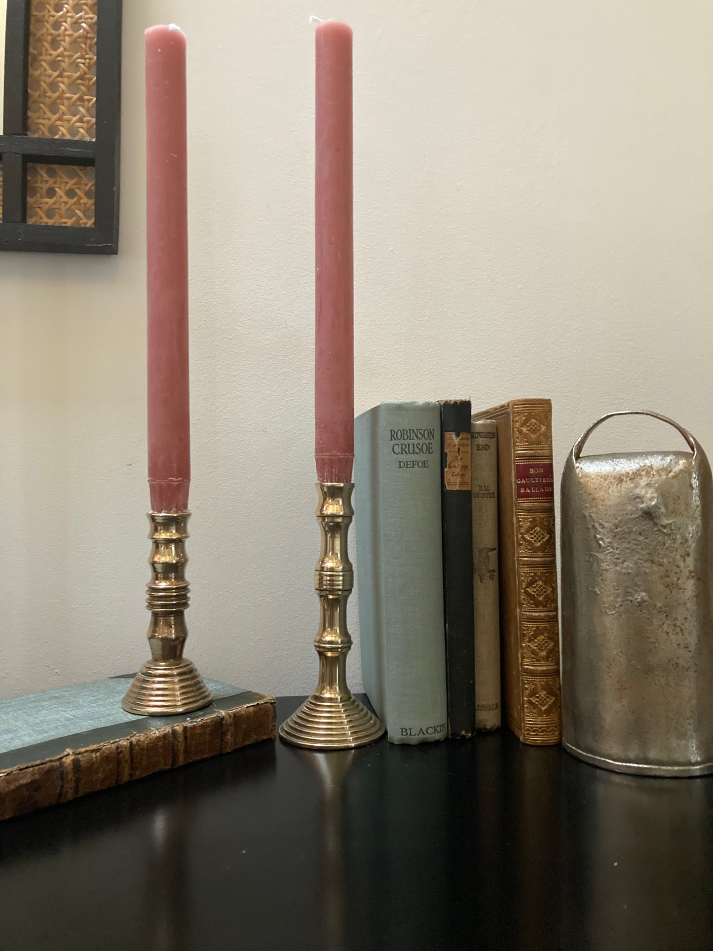 Pair of Antique Bronze Candlesticks