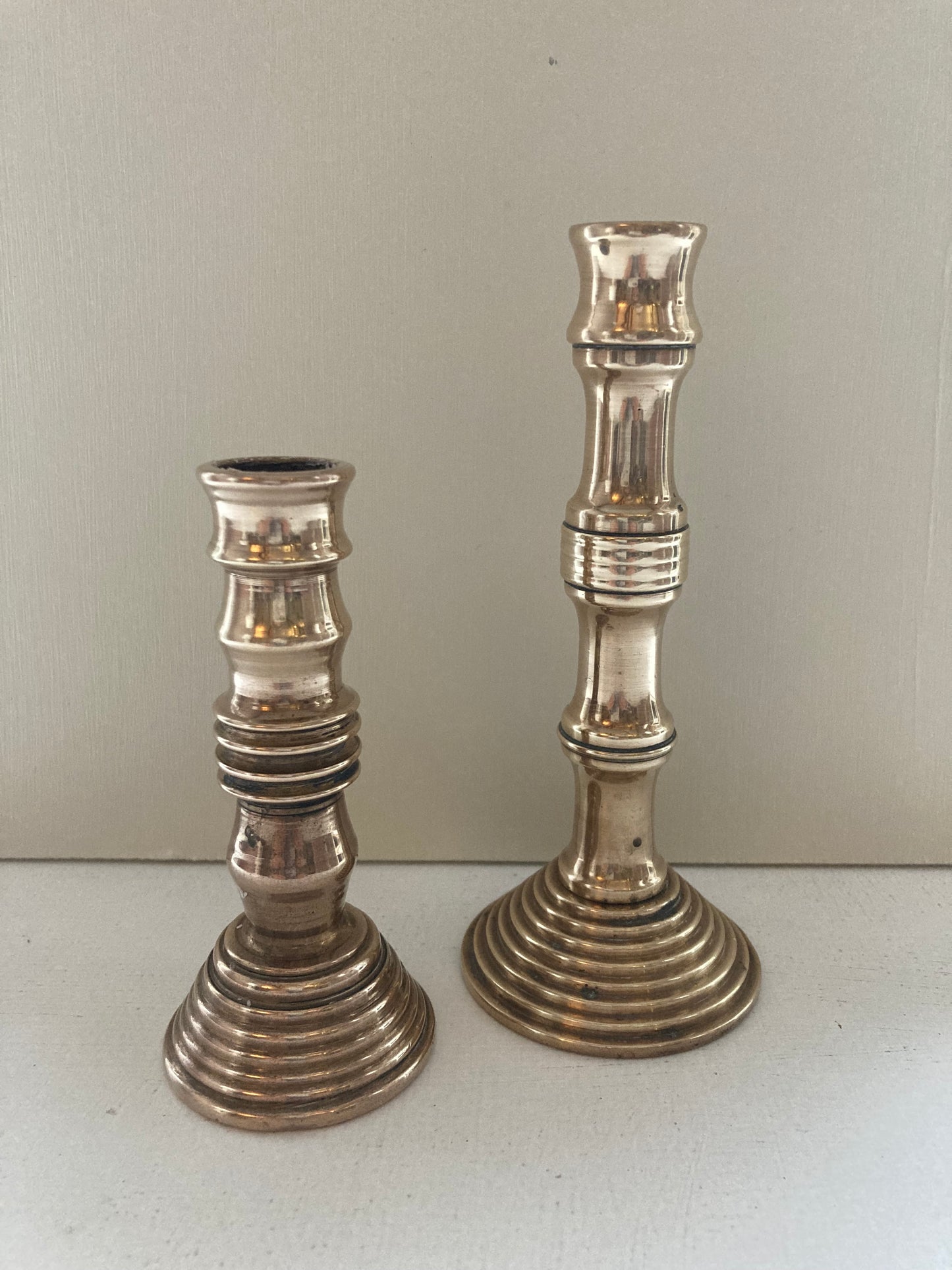 Pair of Antique Bronze Candlesticks