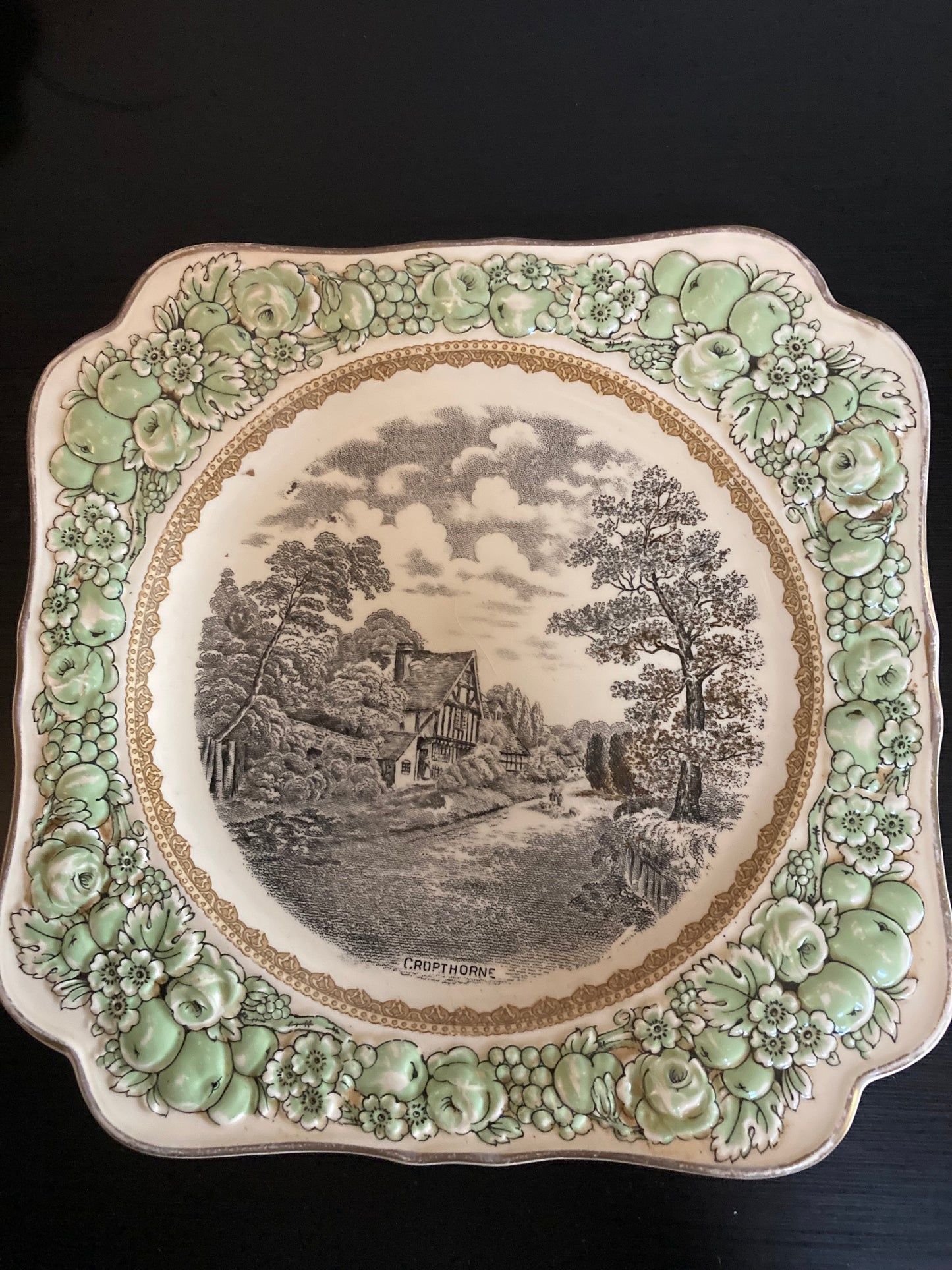 Pretty Square Shaped 'Crown Ducal' Decorative Plates