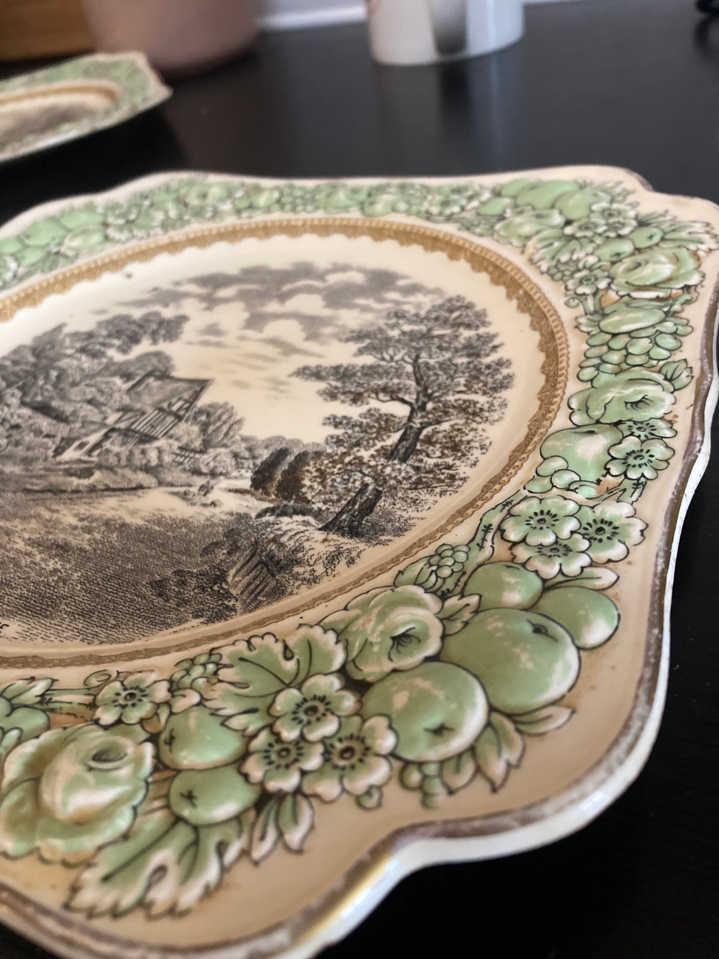 Pretty Square Shaped 'Crown Ducal' Decorative Plates