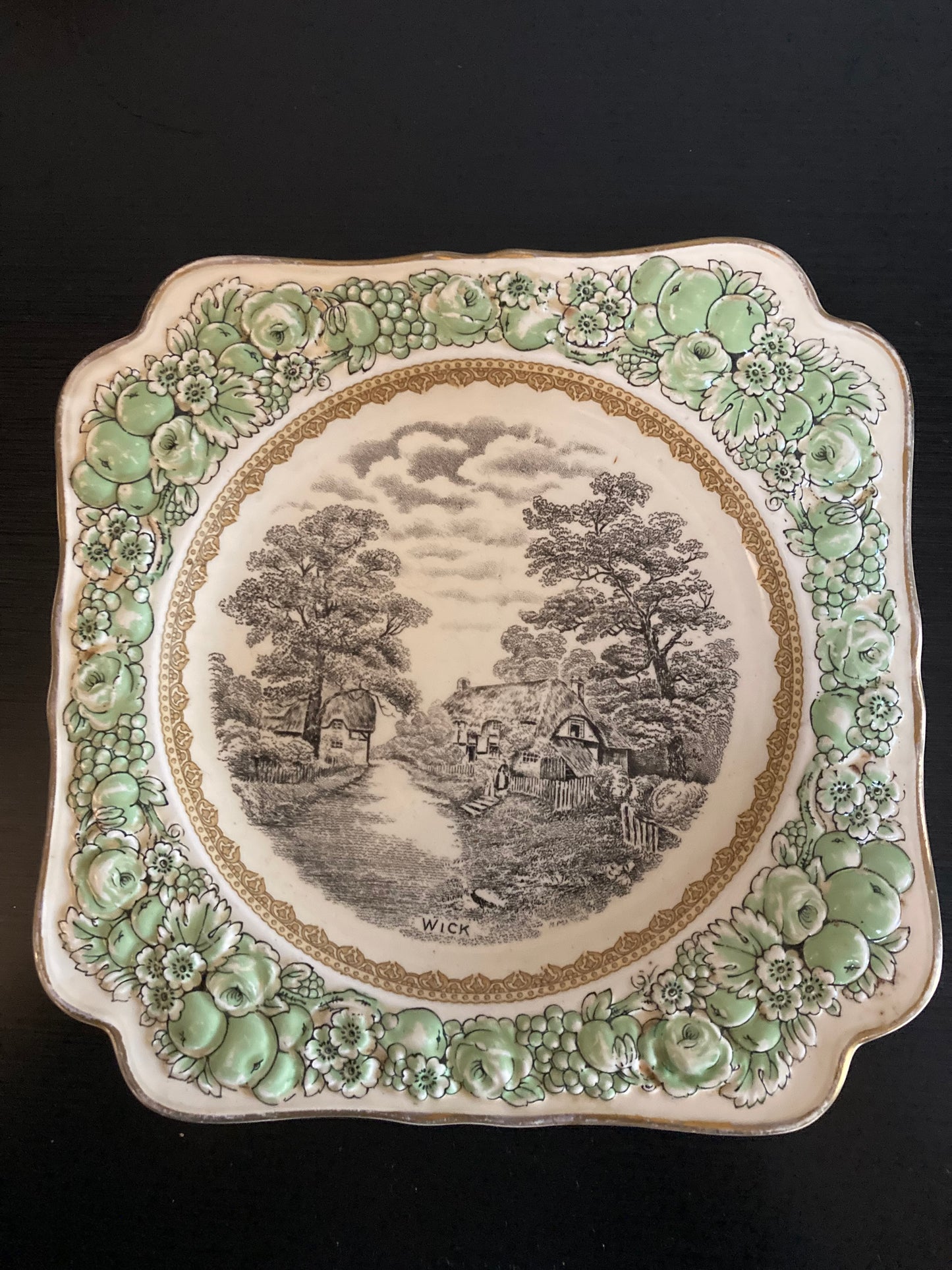 Pretty Square Shaped 'Crown Ducal' Decorative Plates