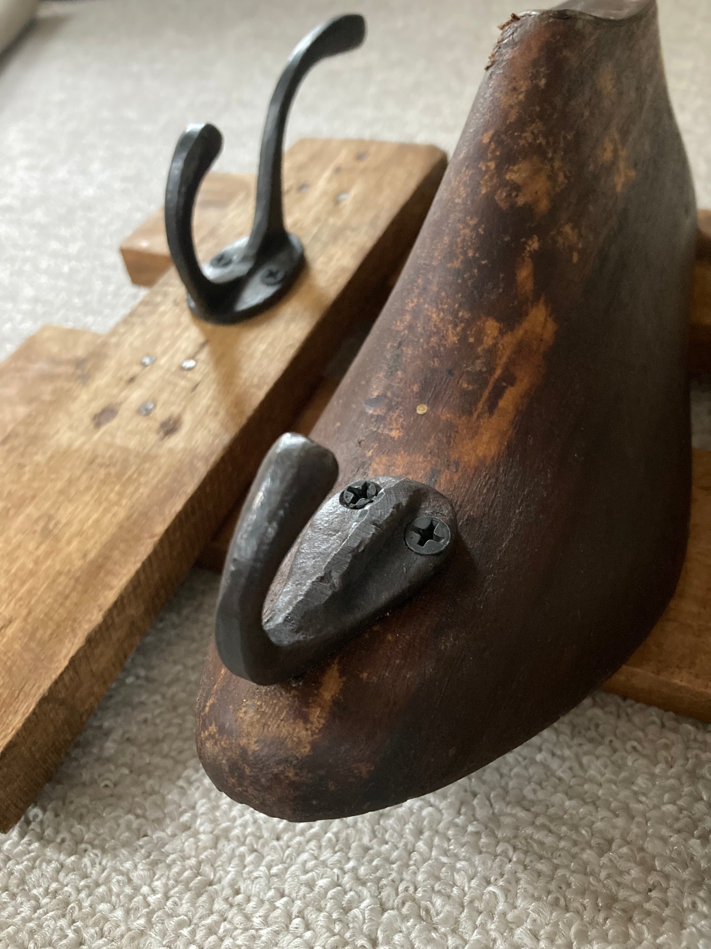 Upcycled Antique Shoe Mould Coat Rack/ Hook