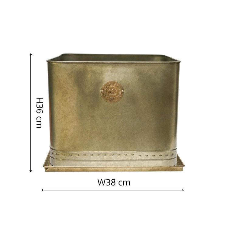 Kew Regency Outdoor Planter in Aged Brass or Copper