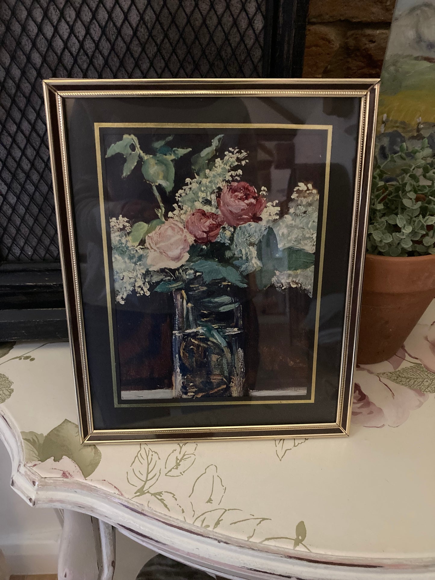 Pretty Edouard Manet Print in Vintage Brass Frame - Kristia Rose Collections