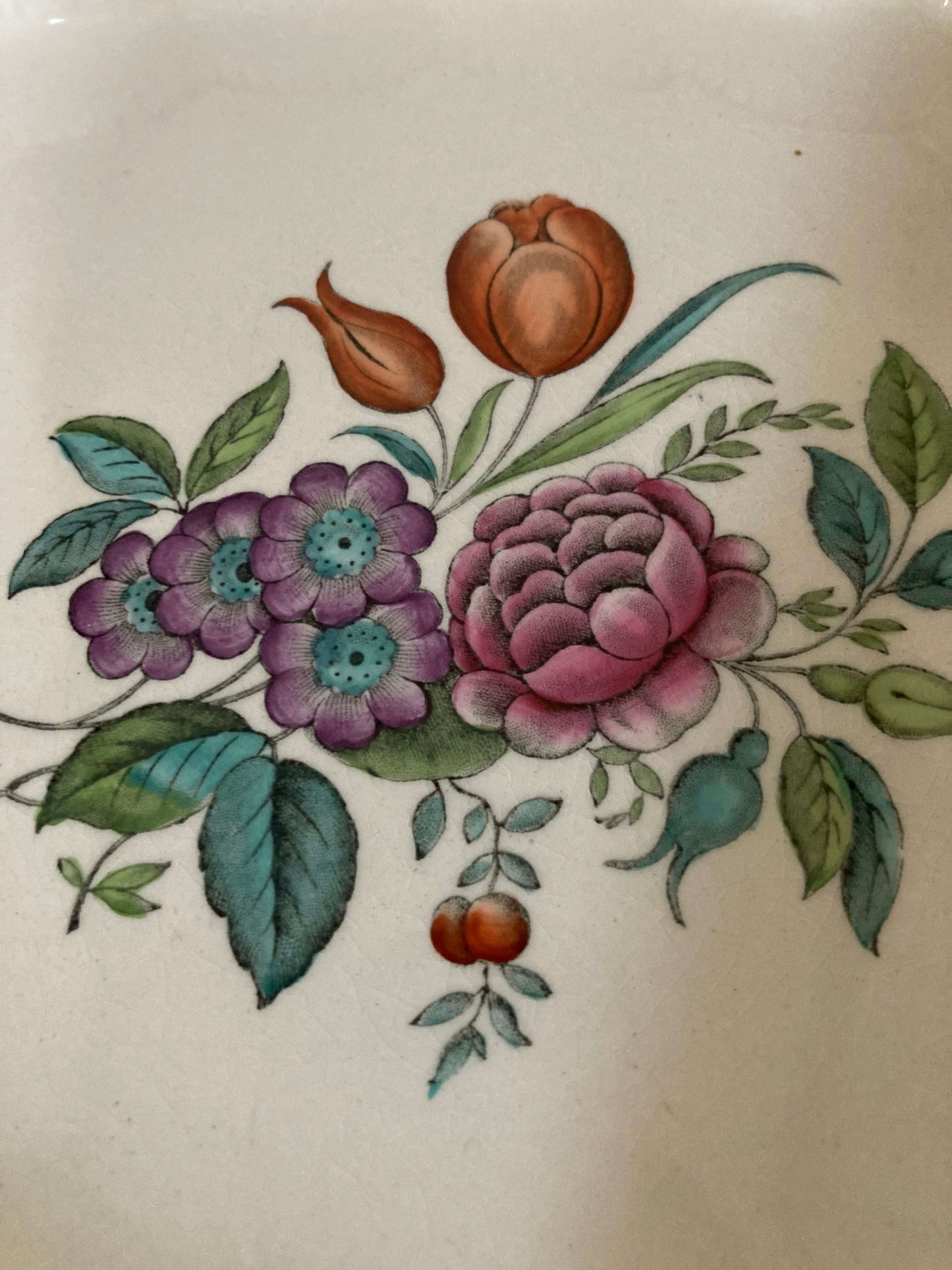 Spode Copeland Floral Serving Dish with Fluted Edge