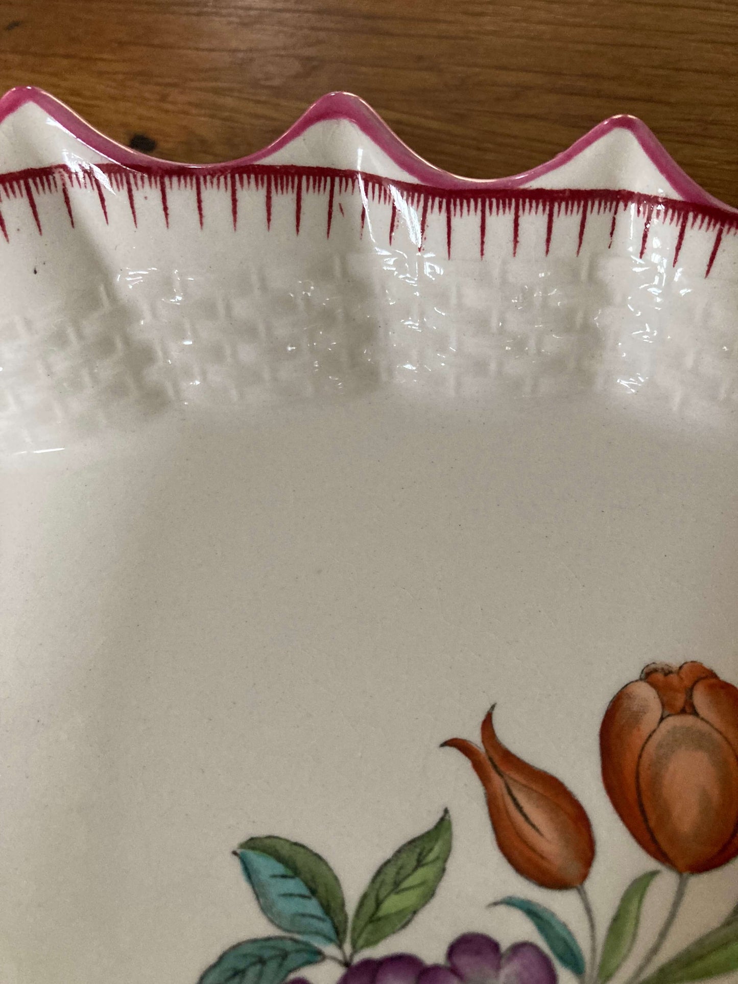 Spode Copeland Floral Serving Dish with Fluted Edge
