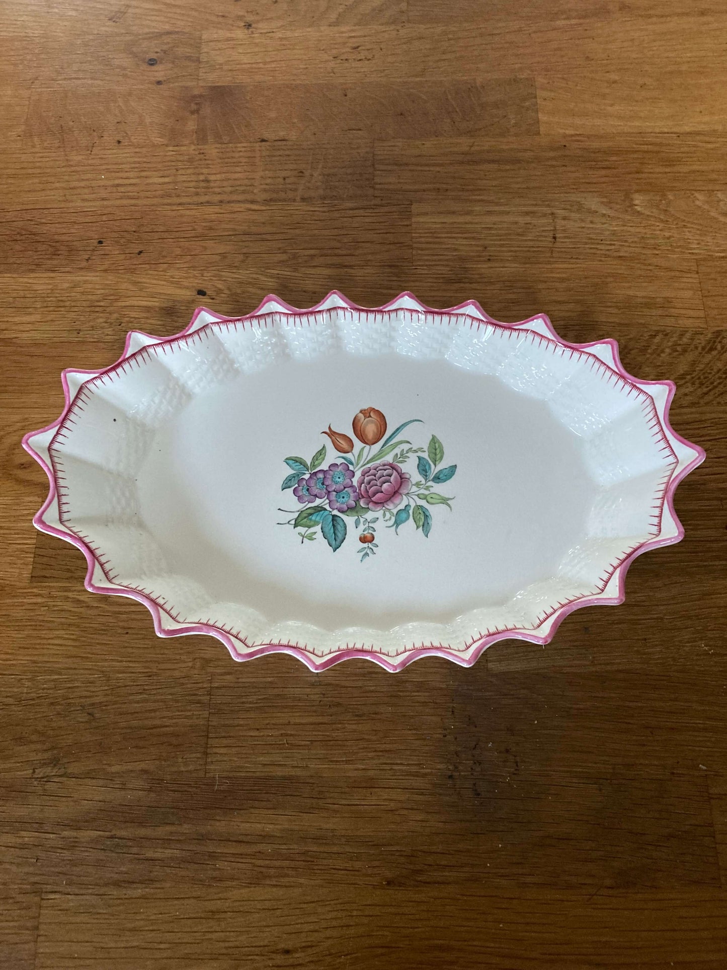 Spode Copeland Floral Serving Dish with Fluted Edge
